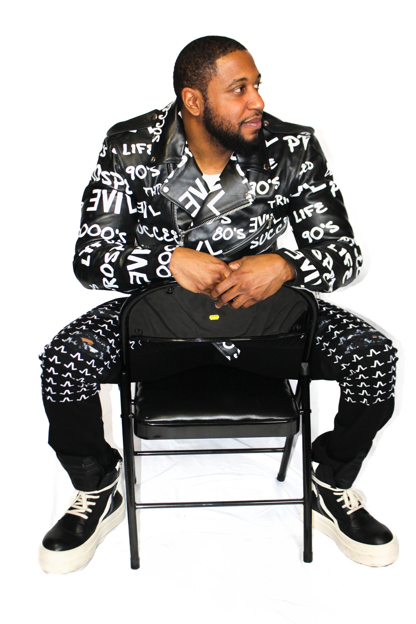 Graffiti Leather Jacket (PREORDER) 2 WEEK PREPARATION (TURNAROUND TIME)