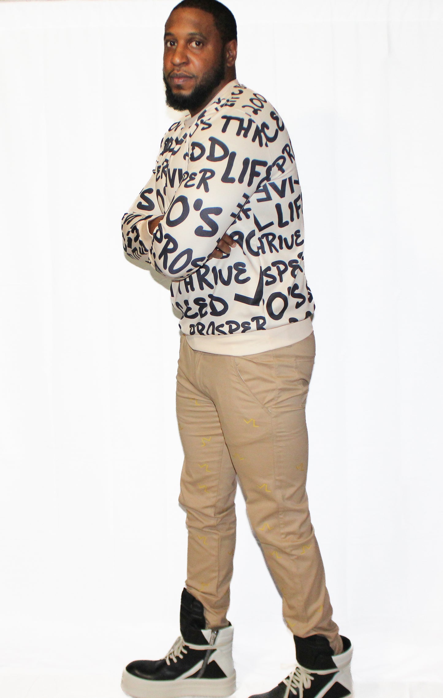 LIVE LIFE TAN GRAFFITI SWEATER