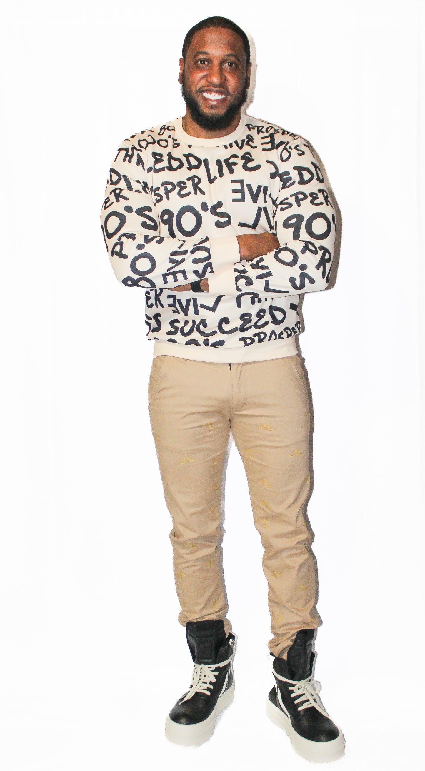LIVE LIFE TAN GRAFFITI SWEATER