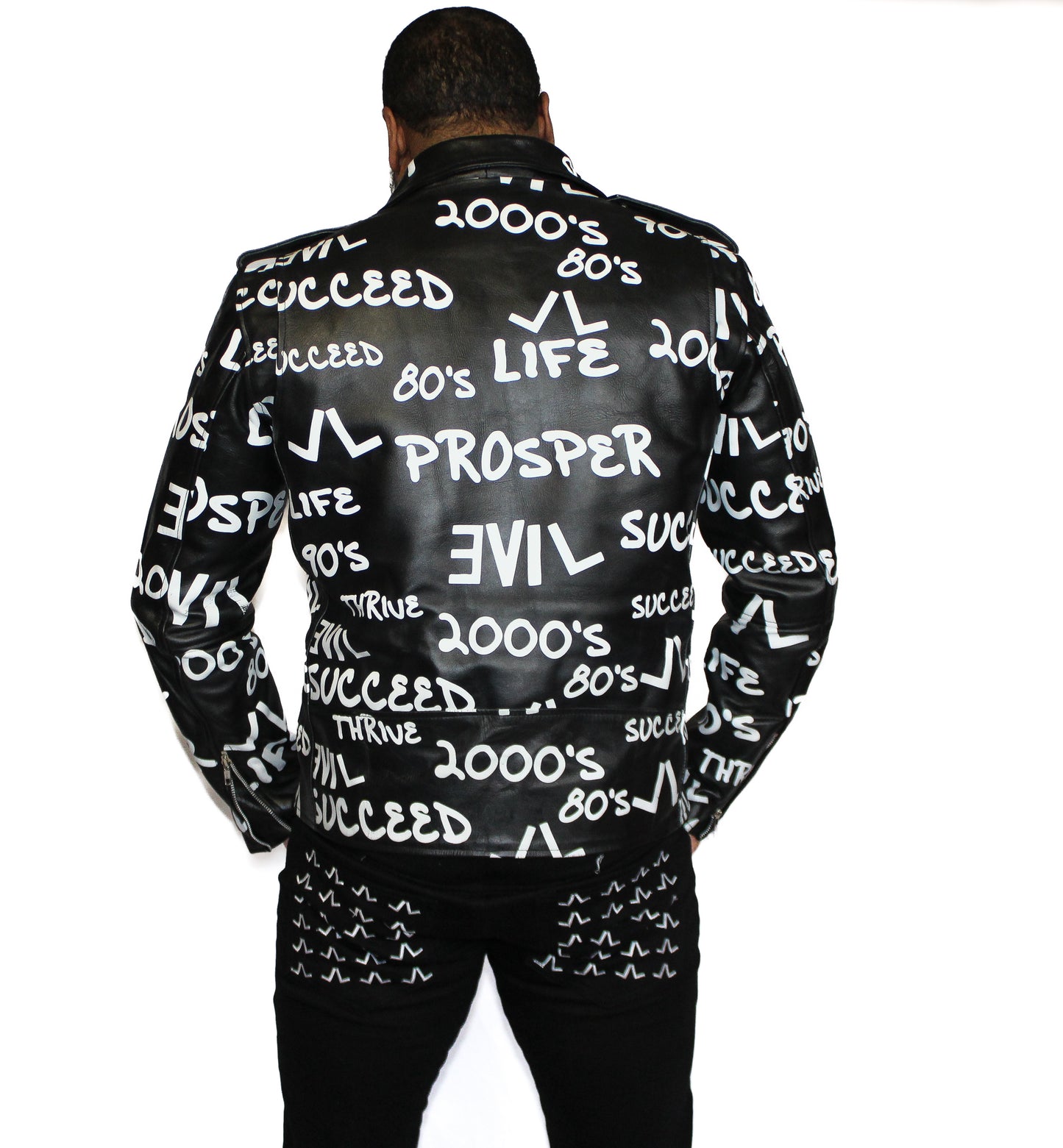 Graffiti Leather Jacket (PREORDER) 2 WEEK PREPARATION (TURNAROUND TIME)