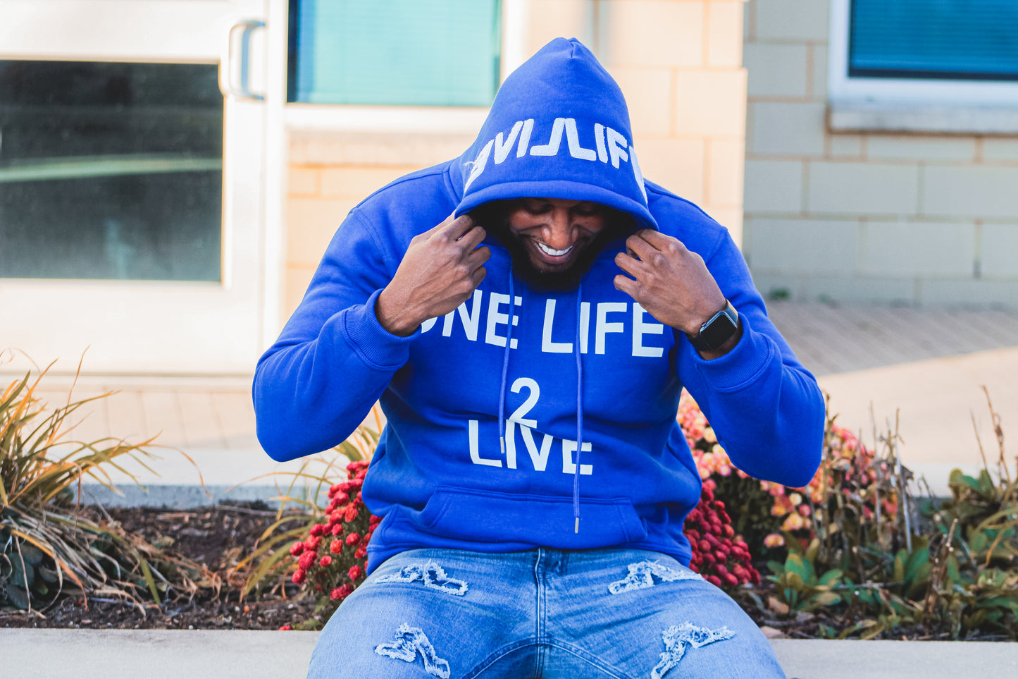 LIVE LIFE WORLDWIDE BLUE HOODIE