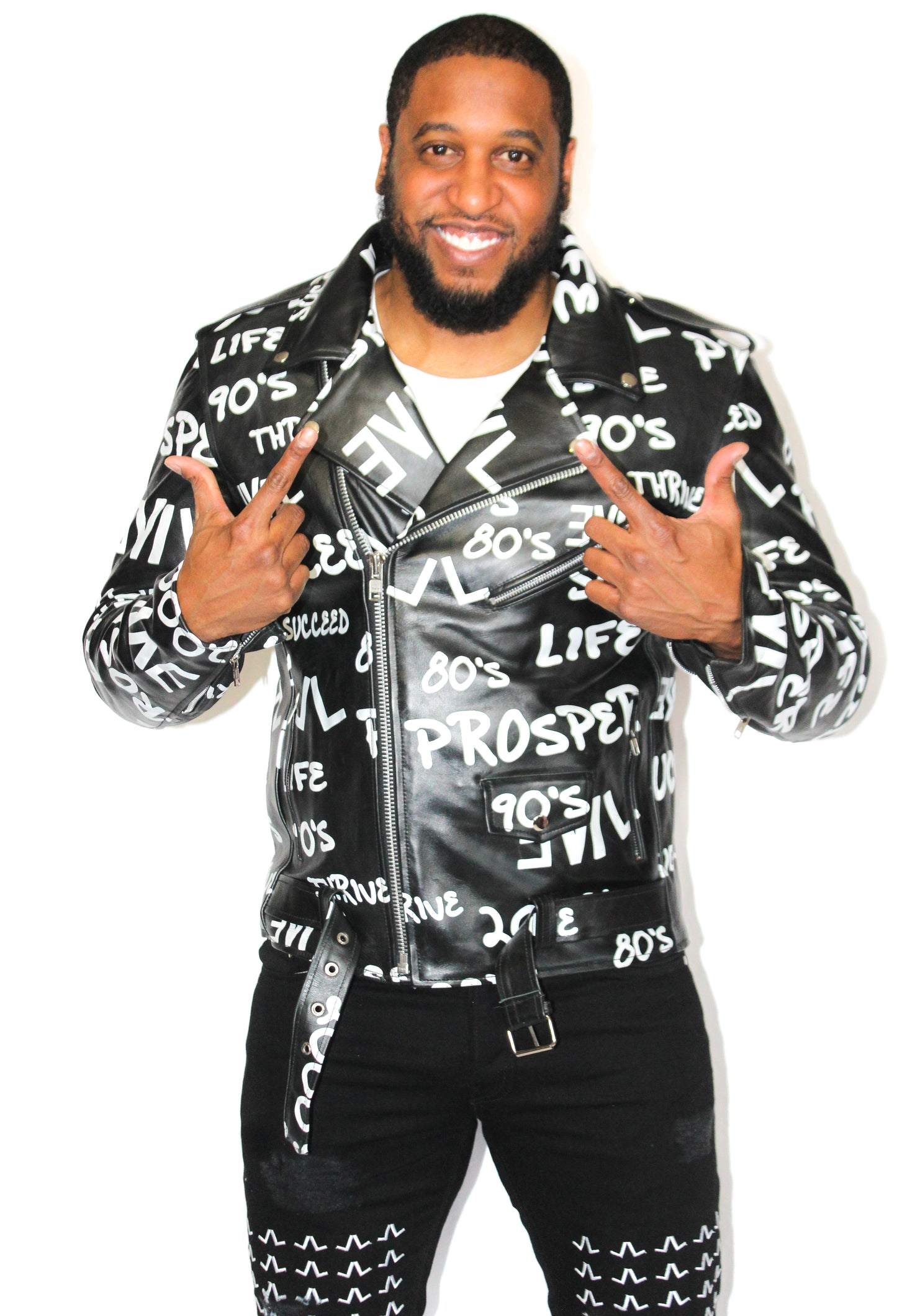 Graffiti Leather Jacket (PREORDER) 2 WEEK PREPARATION (TURNAROUND TIME)