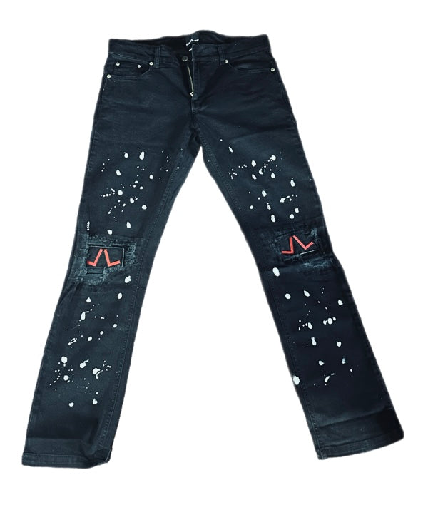 Live Life LL Patch Black Jeans