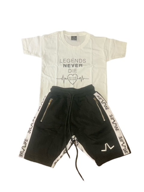LIVE LIFE BLACK SHORTS (KIDS)