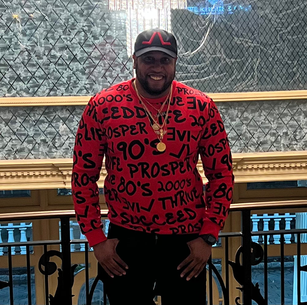 Live Life Red Graffiti Sweater