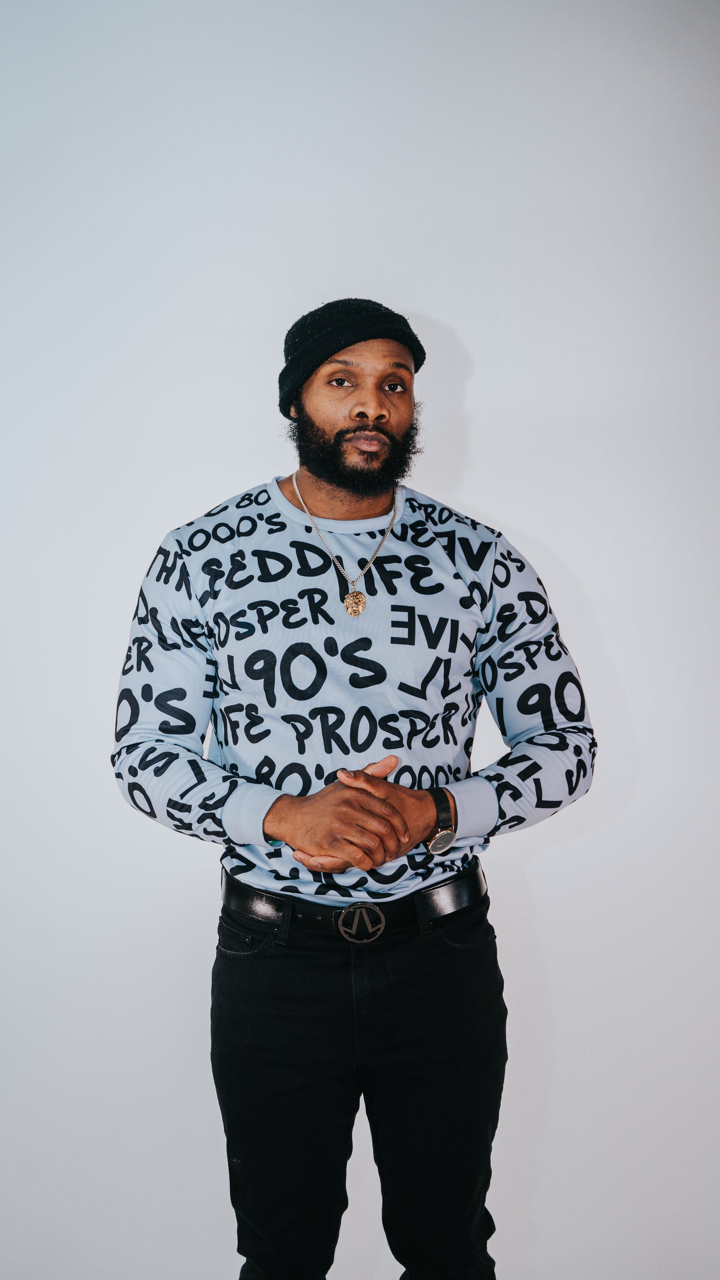 Live Life Gray Graffiti Sweater