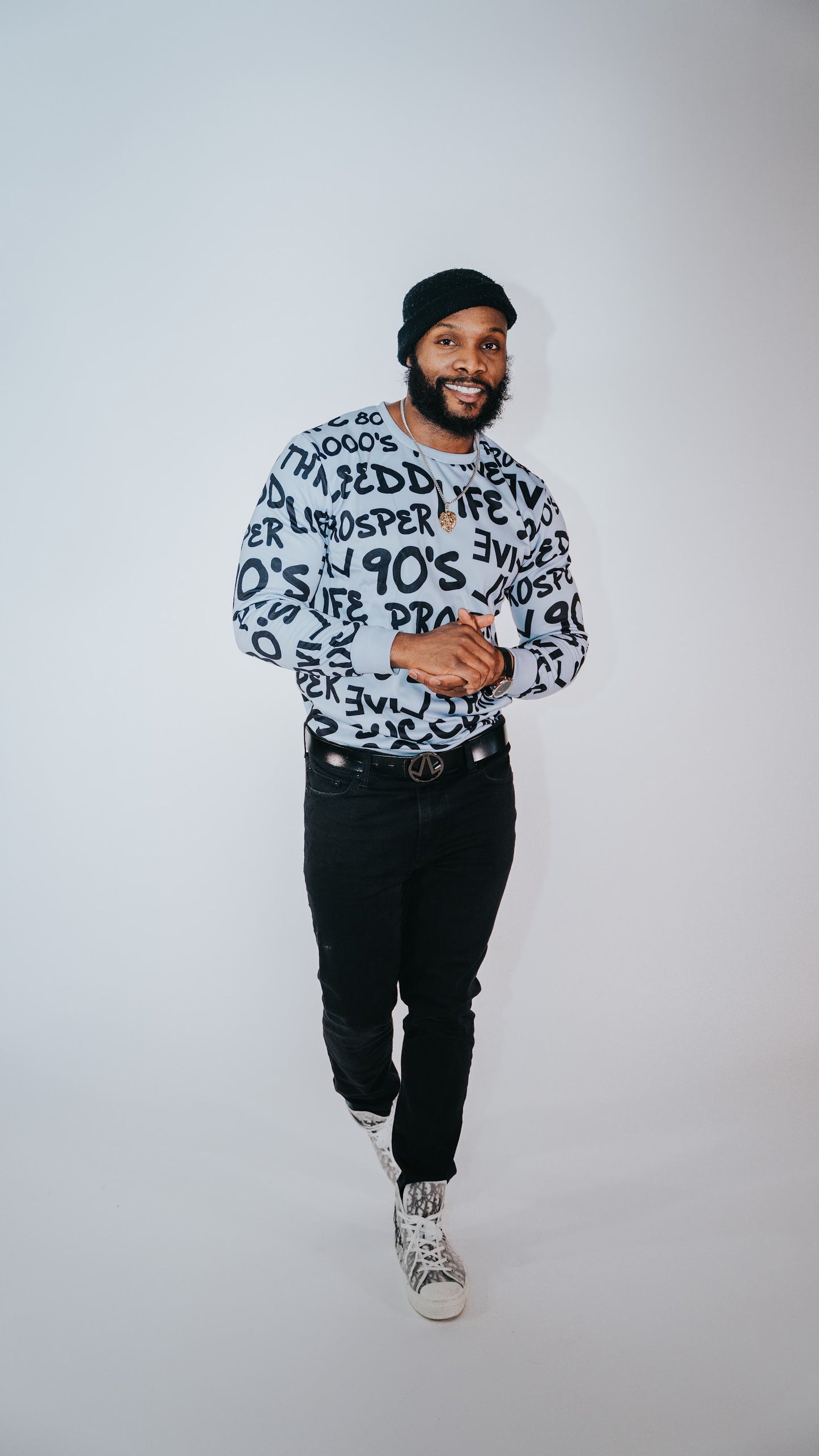 Live Life Gray Graffiti Sweater