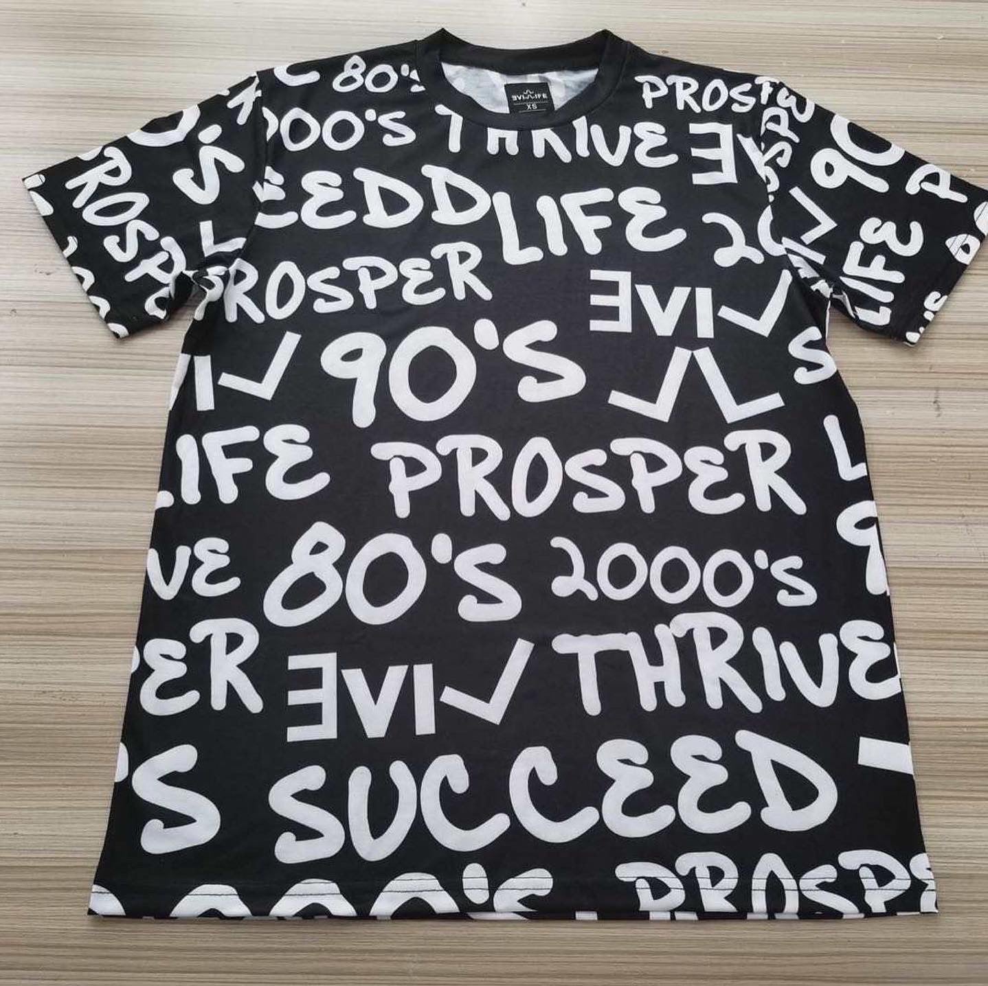 LIVE LIFE BLACK GRAFFITI T SHIRT