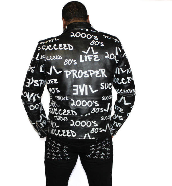 Graffiti Leather Jacket (PREORDER)