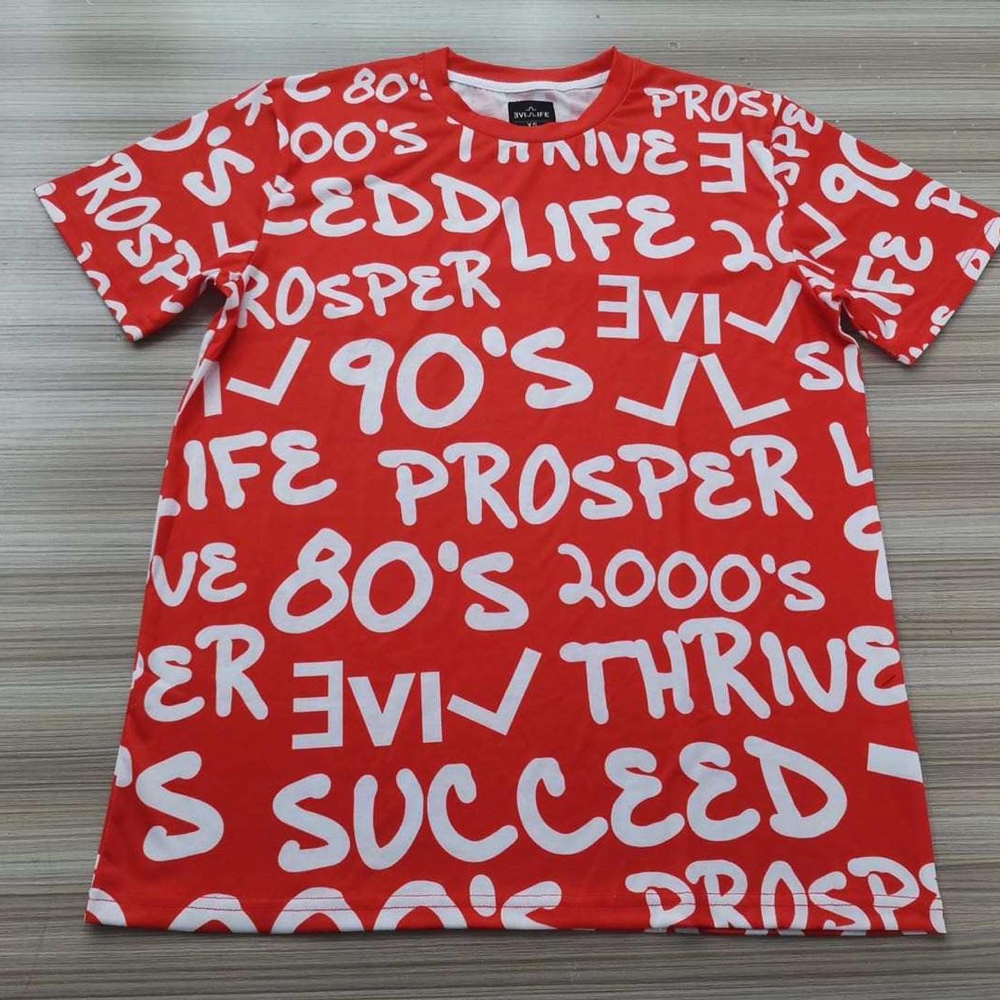 LIVE LIFE RED GRAFFITI T SHIRT